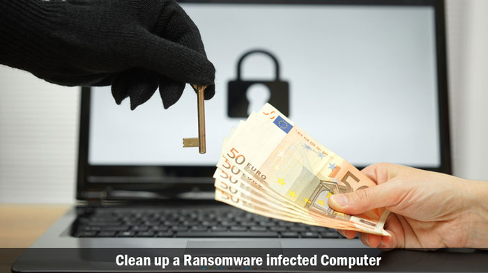 clean up a ransomware infected computer